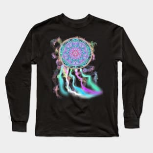 Colorful Native American Mandala Dream catcher art Long Sleeve T-Shirt